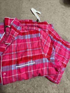 Vineyard Vines Pink Plaid Flannel Pajama Set
